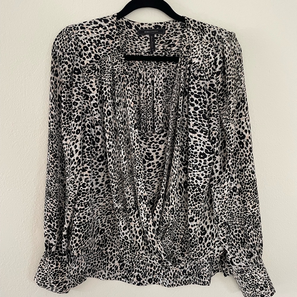 BCBG Leopard Print Blouse